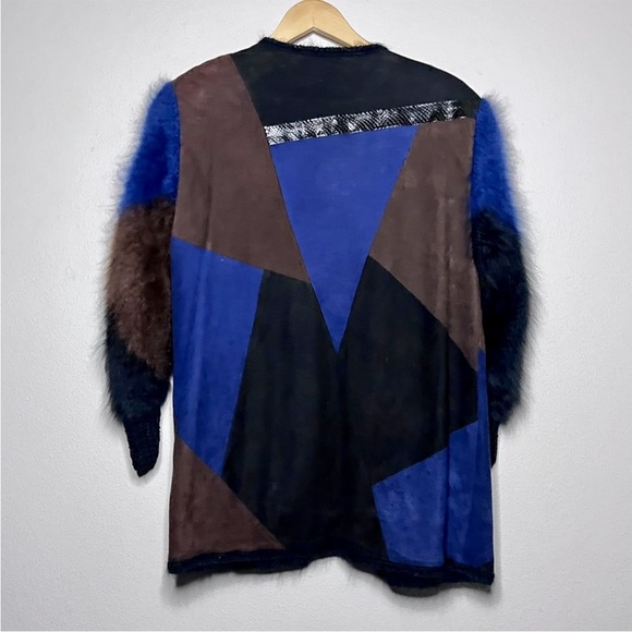 Vintage Leather Patchwork Kimono Jacket - Picture 2 of 12